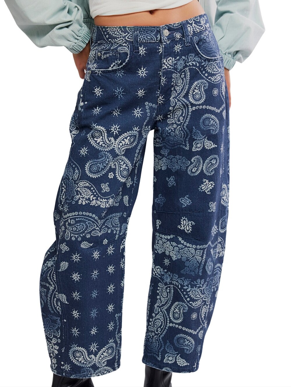 FP Good Luck Barrel Leg Bandana Jeans